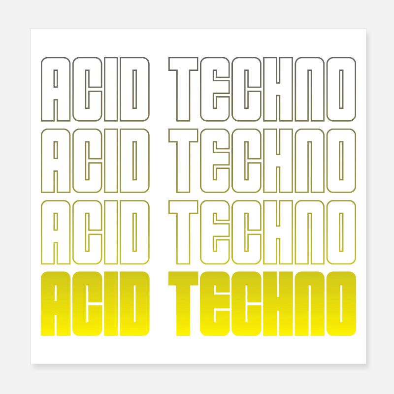 Acid Techno Répétition Dégradé Poster 20 x 20 cm
