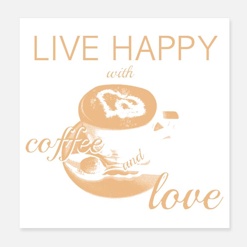VIVEZ HEUREUX Poster 20 x 20 cm