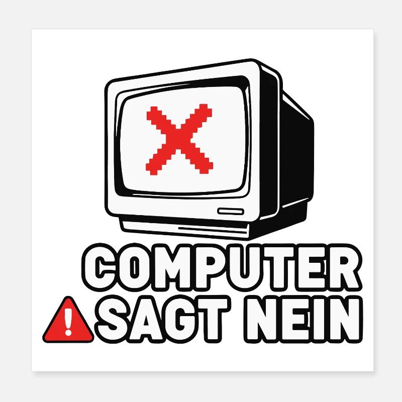 Computer Sagt Nein Retro Pixel Poster 20x20 cm
