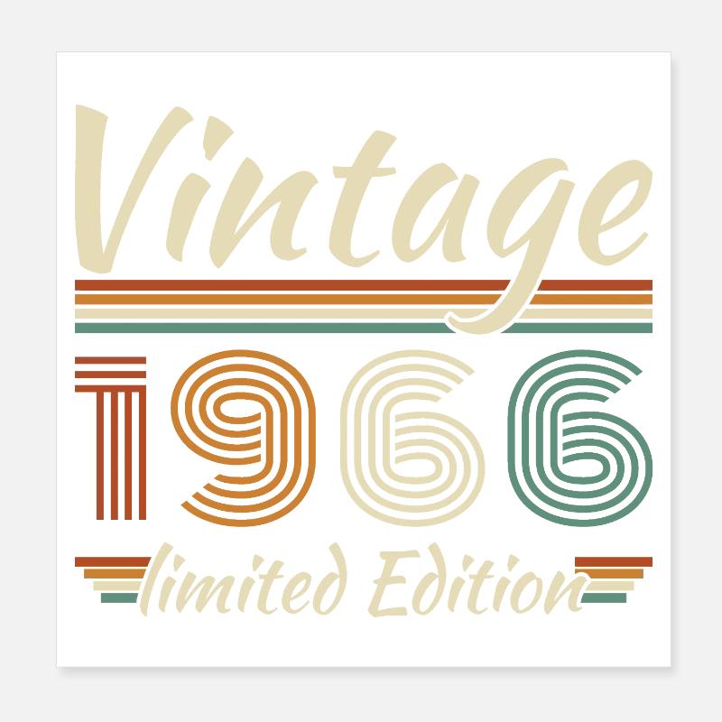 1966 Vintage Retro Geburtstagsgeschenk Poster 20x20 cm
