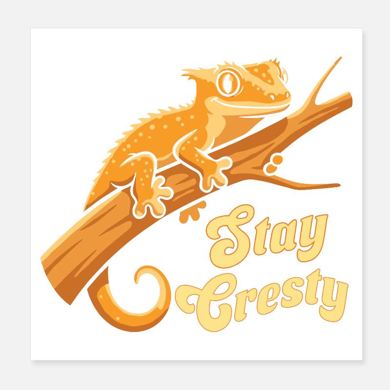 Schopfgecko Reptil Humor Eidechse Poster 20x20 cm