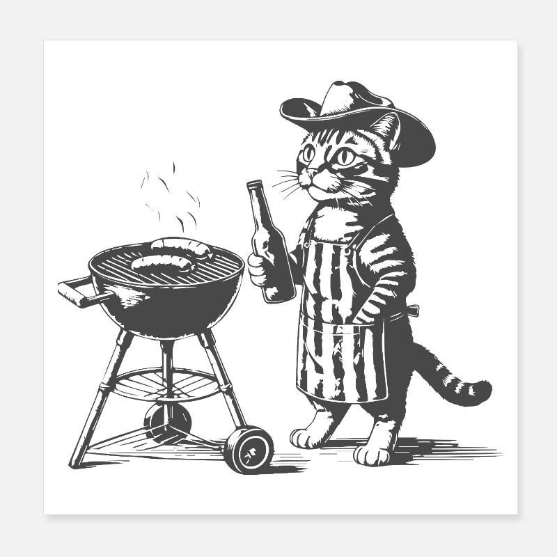 Barbecue pour chat Hero Poster 20 x 20 cm