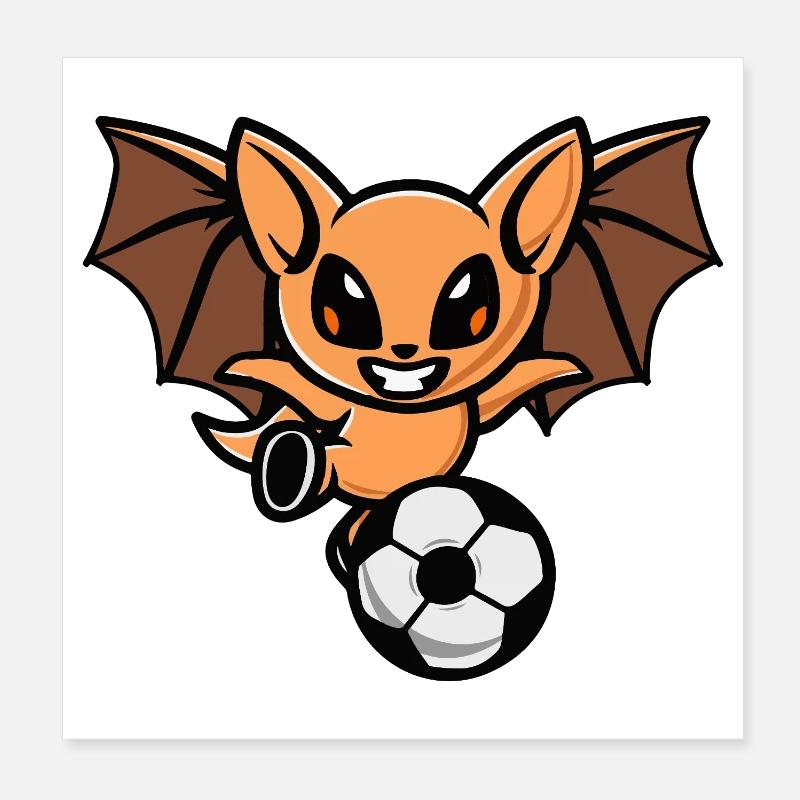 Kicker de chauve-souris orange Poster 20 x 20 cm