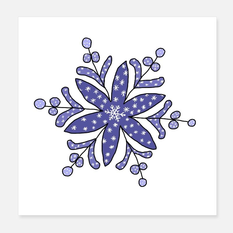 blaue_Schneeflocke Poster 20x20 cm