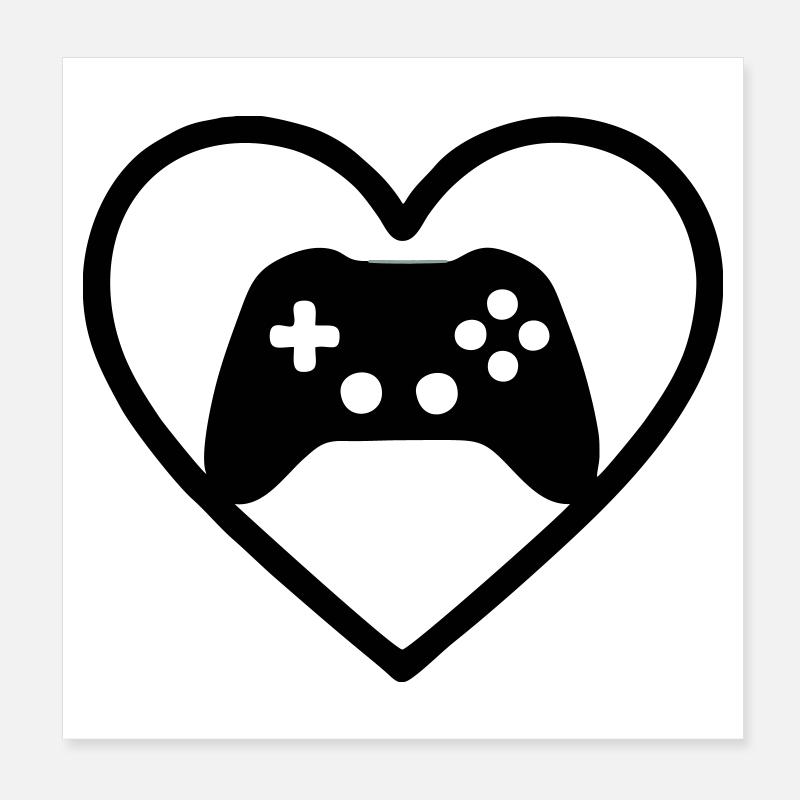 Gaming Heart – Gamer-Style-Controller Poster 20x20 cm