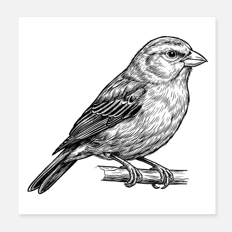 Vogel Singvogel Poster 20x20 cm