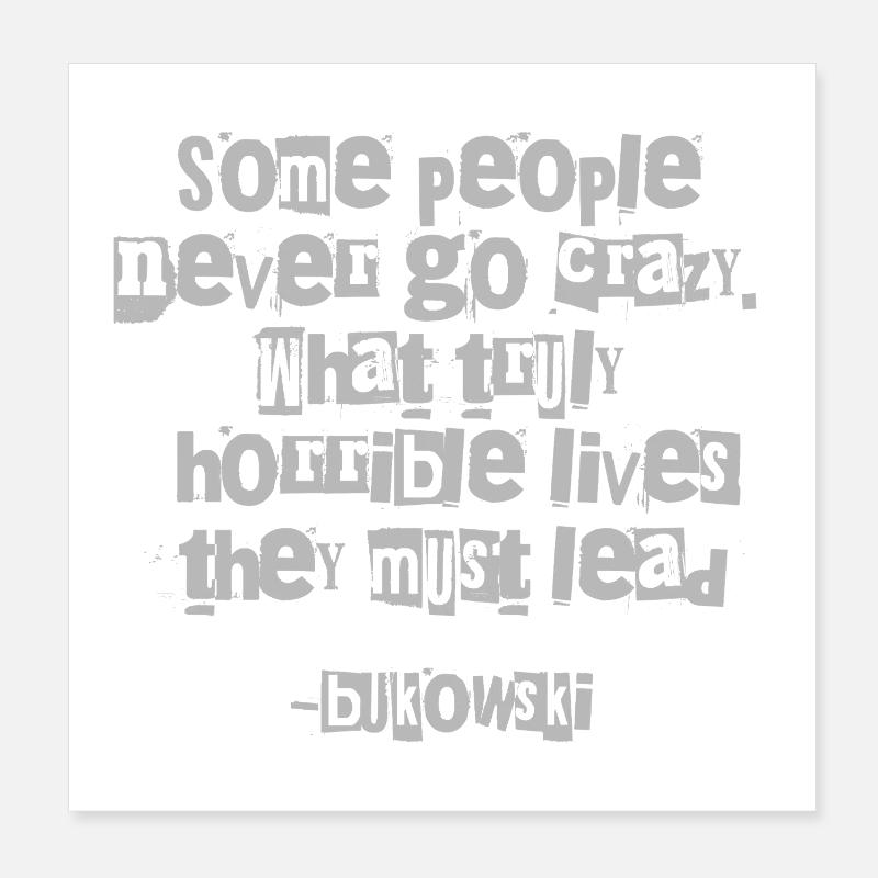 Bukowski Grunge-Zitat-Typografie Poster 20x20 cm