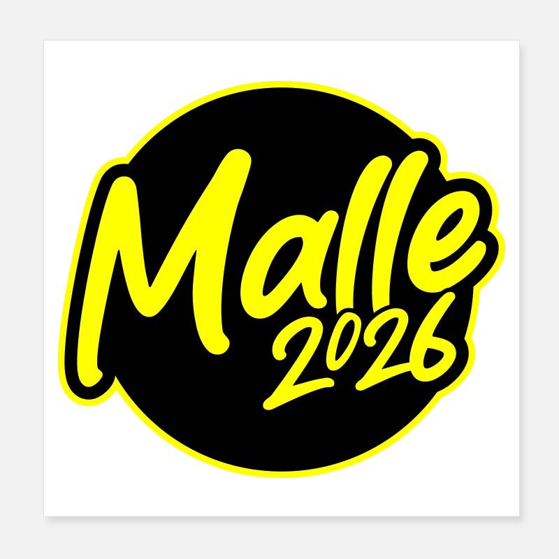 Malle 2026 Mallorca Poster 20x20 cm