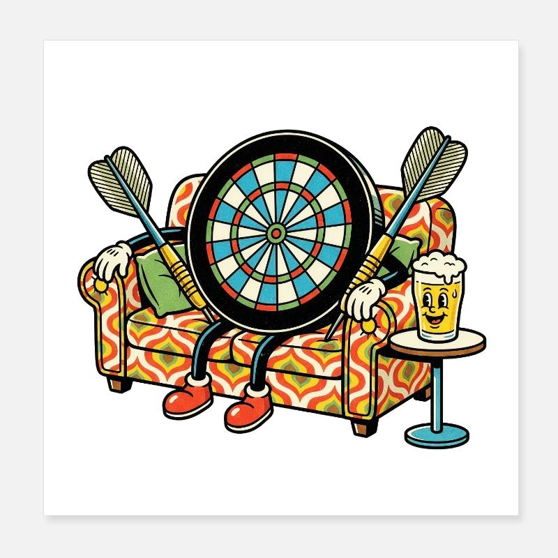 Dart & Chill Poster 8" x 8" (20x20 cm)
