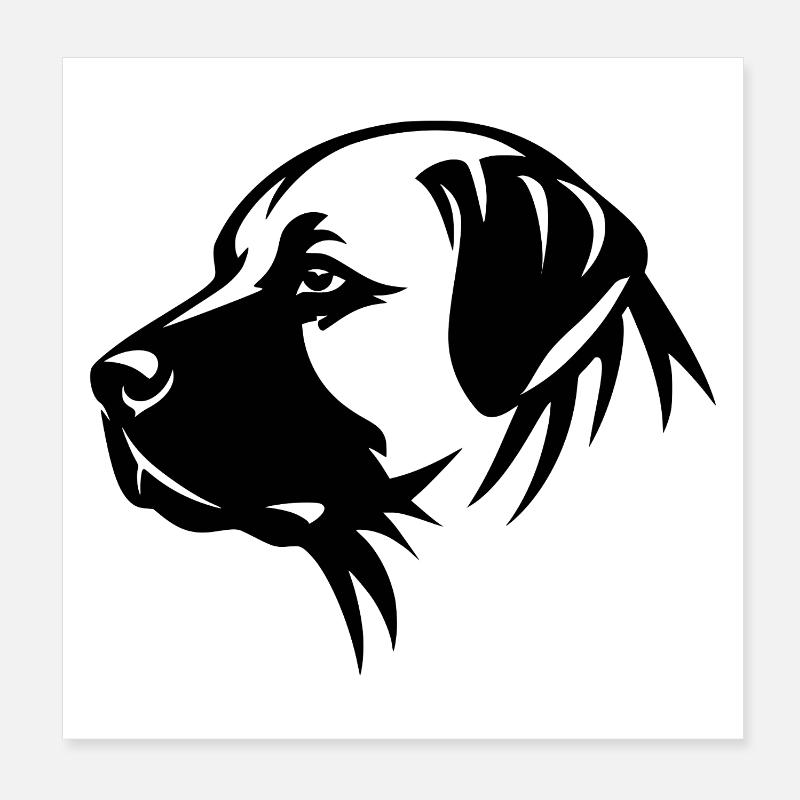 Kangal Hundeporträt Seitlich Poster 20x20 cm