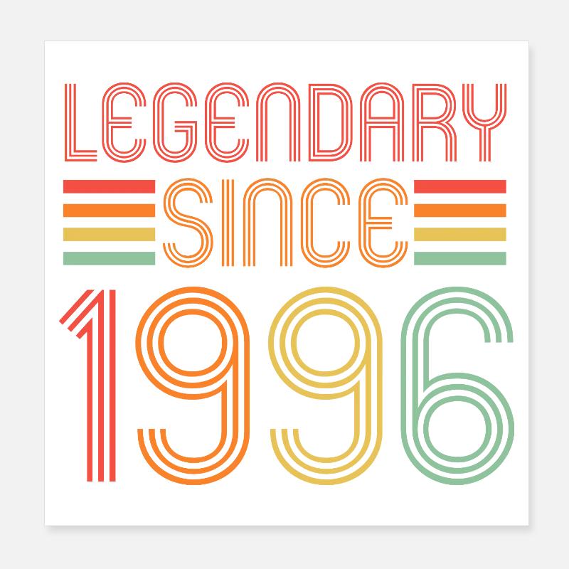 Legendary since 1996, Retro, Geburtstag Poster 20x20 cm
