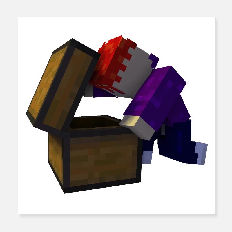 Voxel Treasure Chest Found Poster 8" x 8" (20x20 cm)