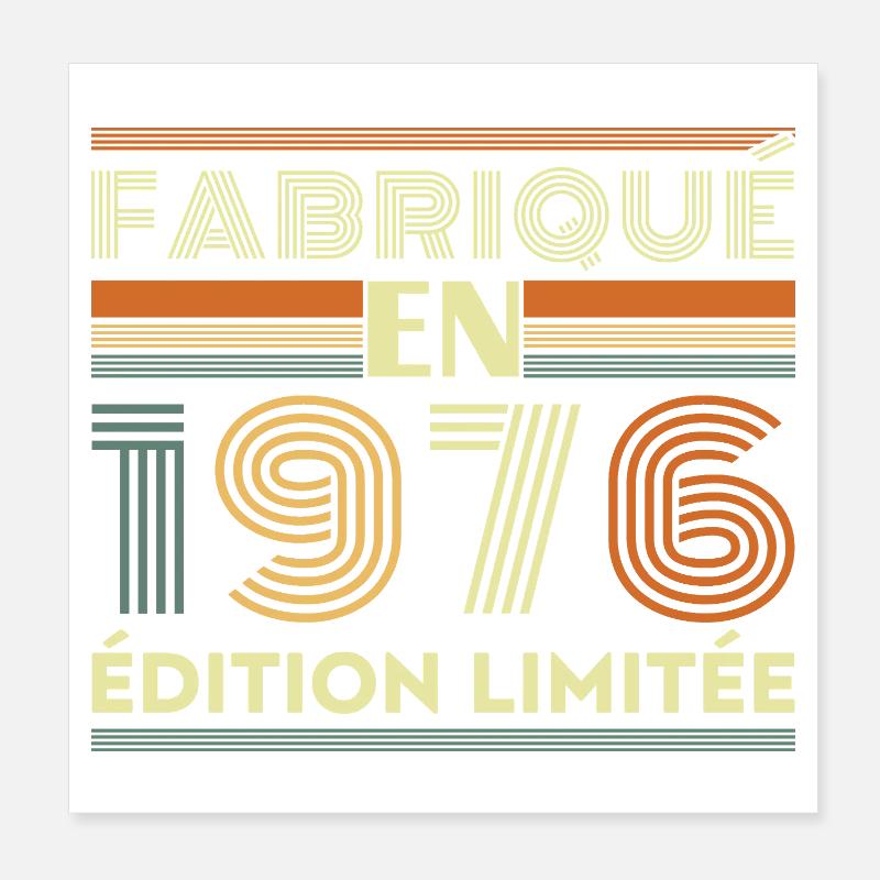 1976 Vintage Retro Geburtstagsgeschenk Poster 20x20 cm
