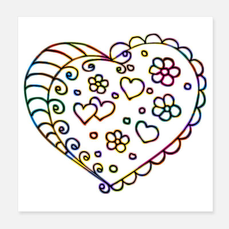 Herz Poster 20x20 cm