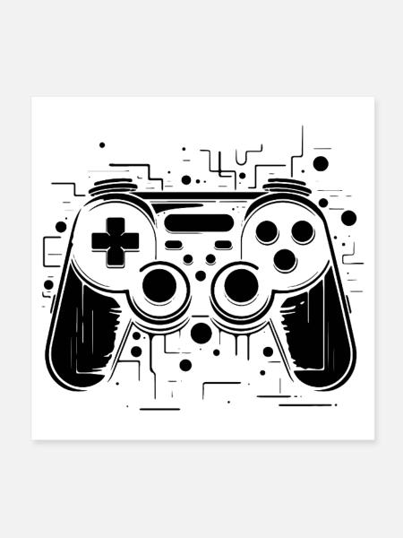 Game Controllers - Poster 8" x 8" (20x20 cm) - white - Front