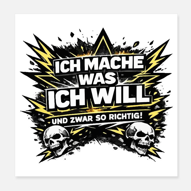 Je fais ce que je veux – Skull & Blitze Poster 20 x 20 cm