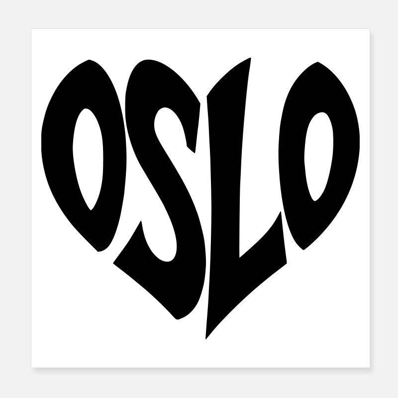 Lettrage Oslo - Norvège Poster 20 x 20 cm