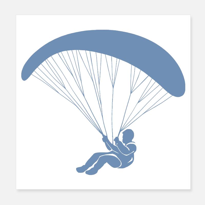 Minimalist Skydiving Paragliding Poster 8" x 8" (20x20 cm)