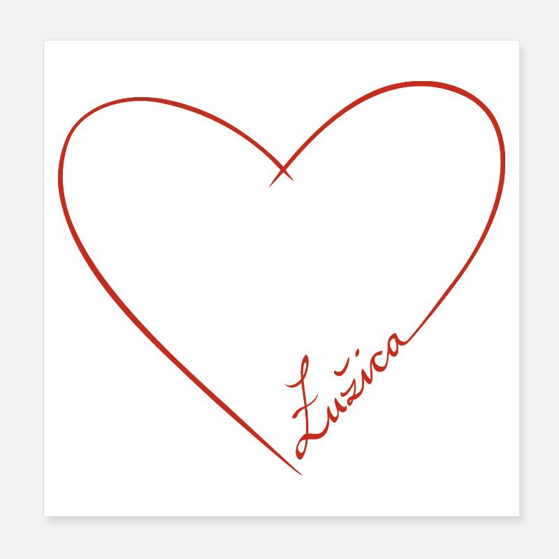 ŁUŽICA ♡ - Poster 20x20 cm - Weiß