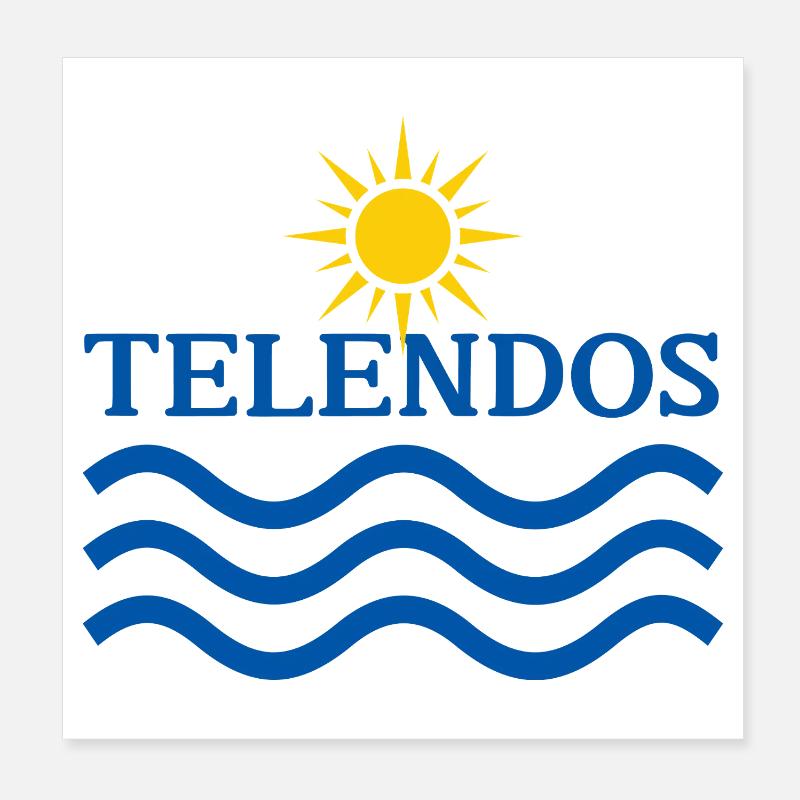 Telendos Island Sun Waves Poster 8" x 8" (20x20 cm)