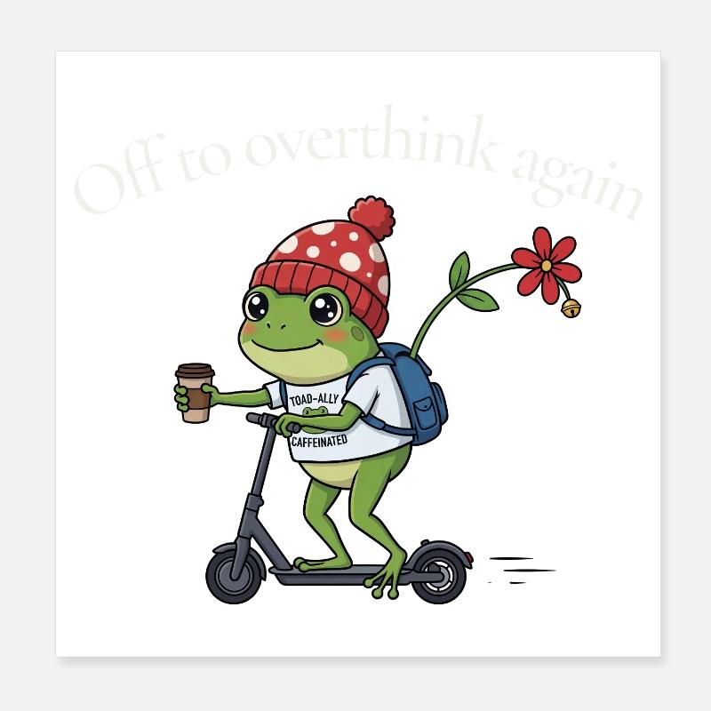 Frog on Scooter — Rethinking Poster 8" x 8" (20x20 cm)