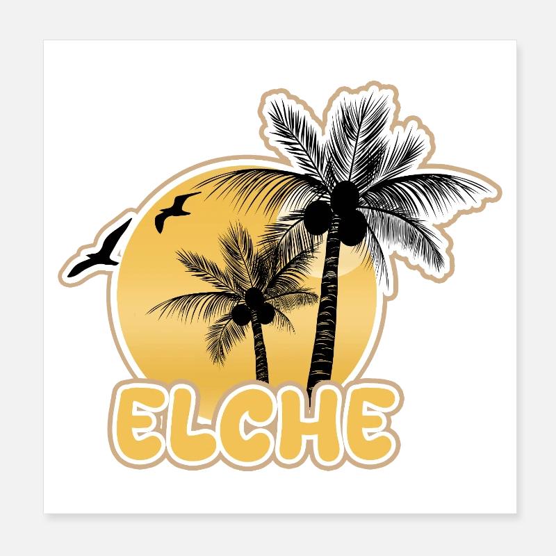 Strand Elche Poster 20x20 cm