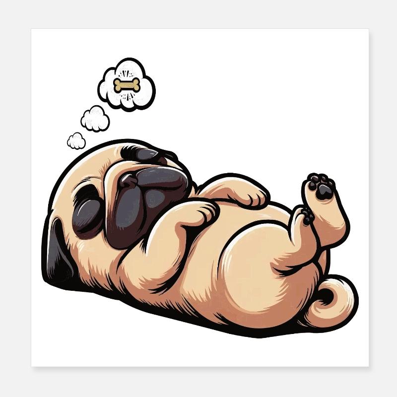 Mops Möpse Mopsbesitzer Mopsliebhaber Mopshalter Poster 20x20 cm