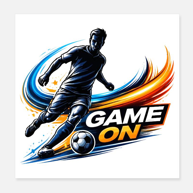 Fußball Spieler Dynamisches Sport Design  Poster 20x20 cm