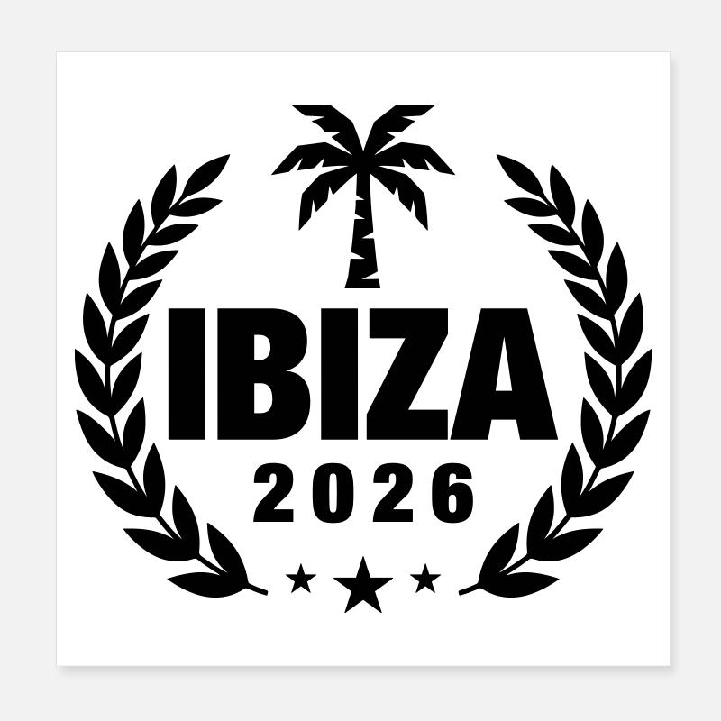 Ibiza 2026 Palme Poster 20x20 cm