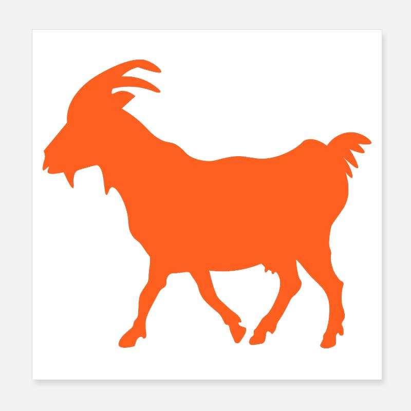 Ziege orange GOAT Poster 20x20 cm