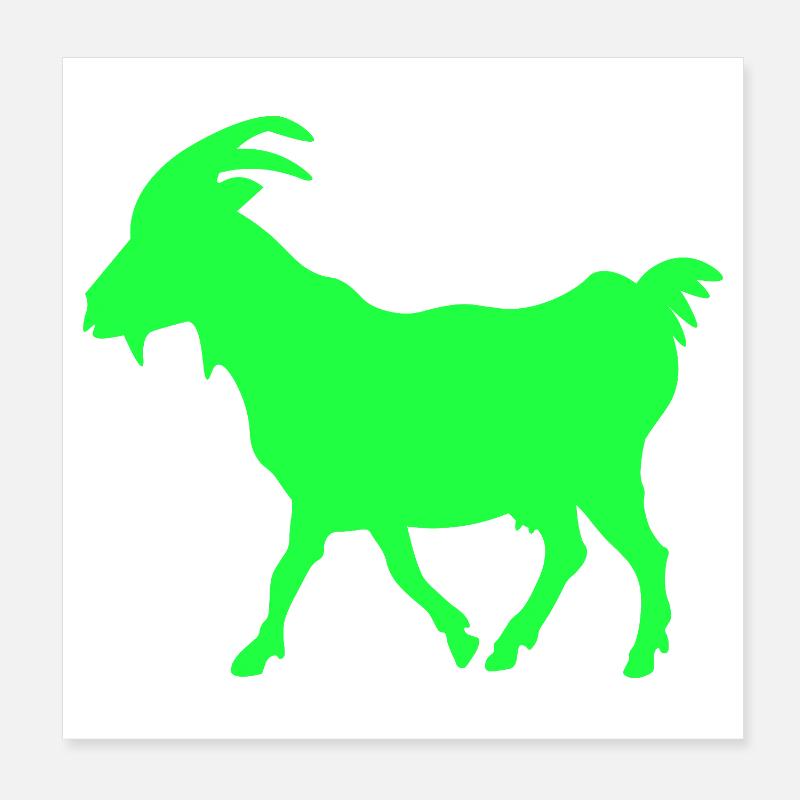 GOAT Chèvre vert néon Poster 20 x 20 cm