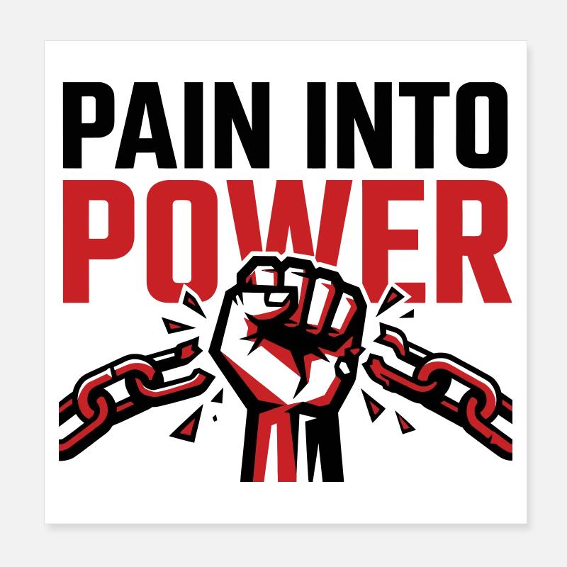 Douleur Devenue Force - Tshirt Résilience Poster 20 x 20 cm