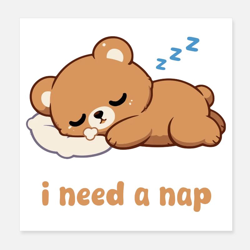 Sleeping Bear Motif Poster 8" x 8" (20x20 cm)