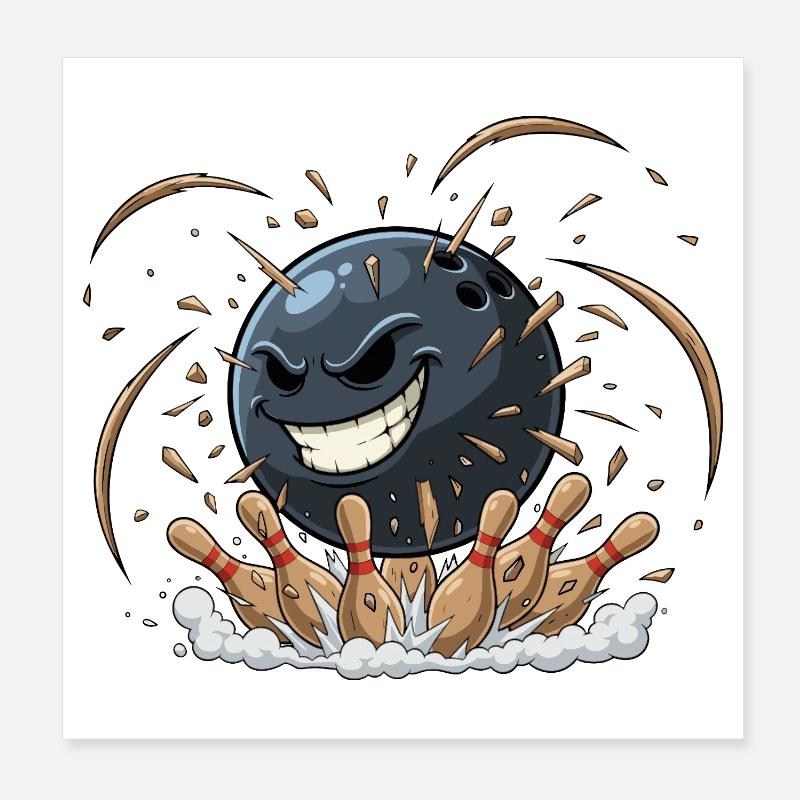 Chaos de bowling à boule Poster 20 x 20 cm