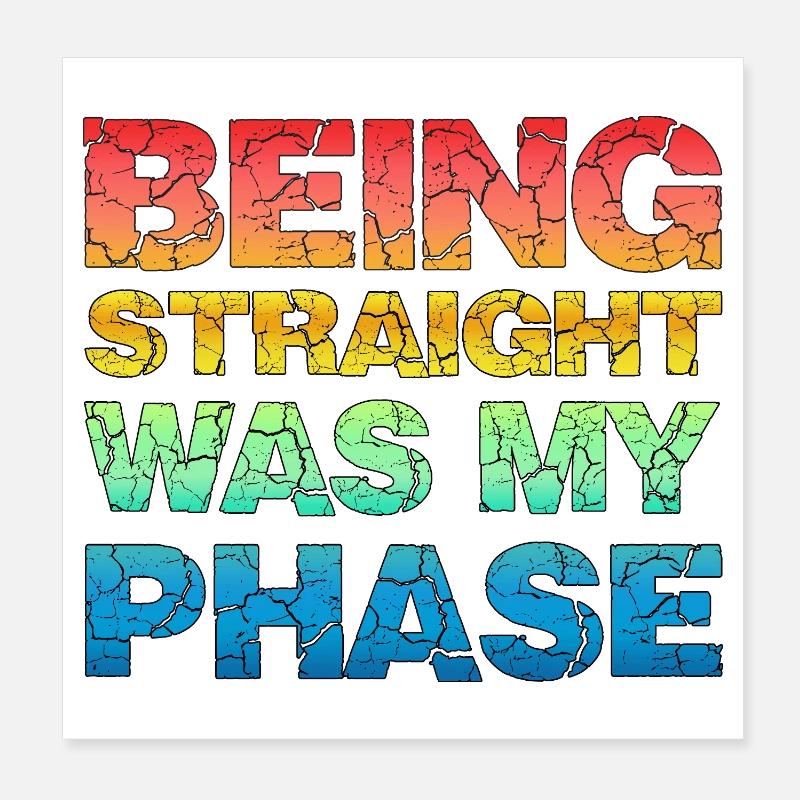 Être hétéro était ma phase de design rétro LGBTQ Poster 20 x 20 cm