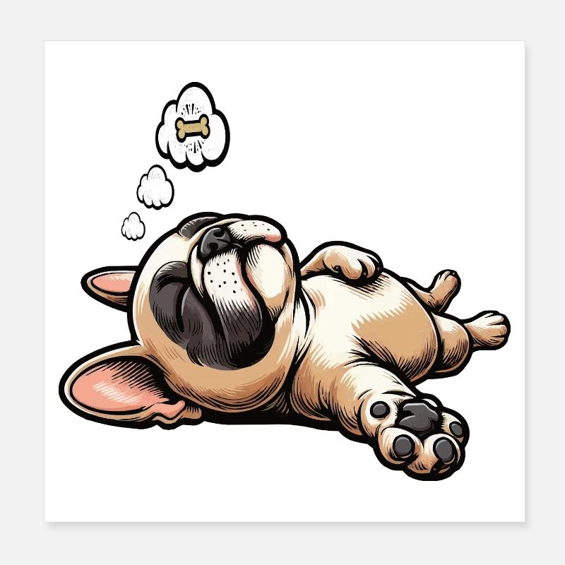 Bouledogue français Frenchie Propriétaire de Frenchie Poster 20 x 20 cm