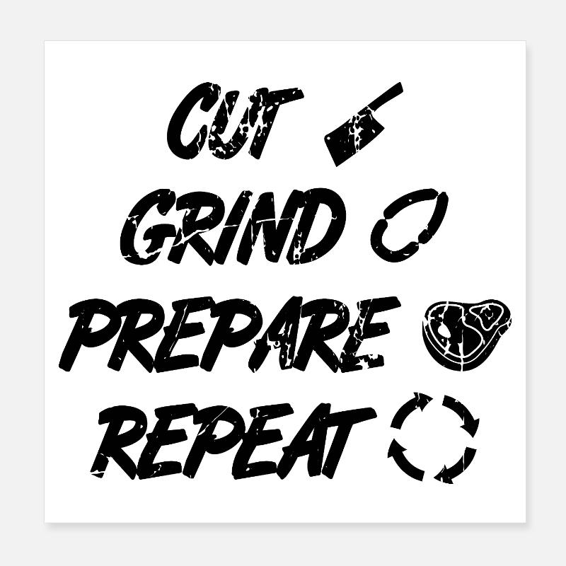 Butcher's routine Poster 8" x 8" (20x20 cm)