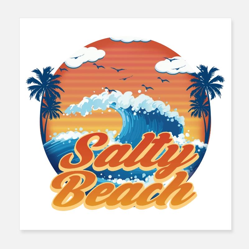 Salty Beach Poster 8" x 8" (20x20 cm)