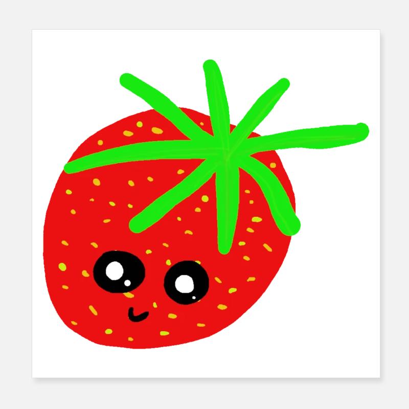 Erdbeere Kinder Erdbeeren  Poster 20x20 cm