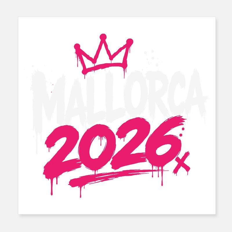 Mallorca 2026 Graffiti Crown Poster 8" x 8" (20x20 cm)