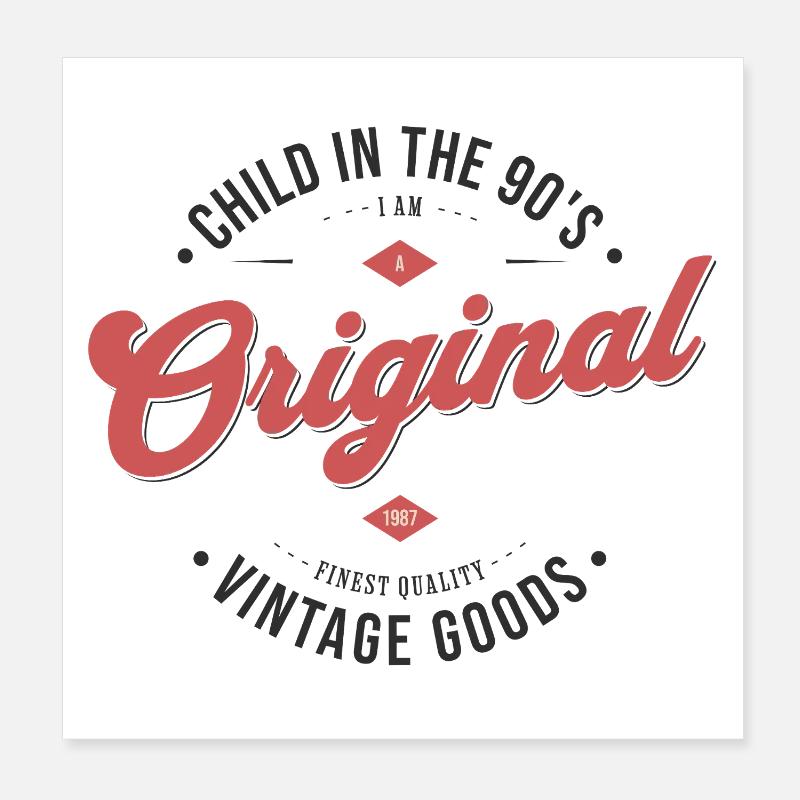 Kind der 90er Poster 20x20 cm