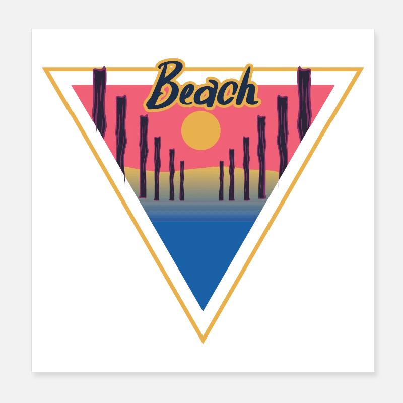Triangle de la plage Poster 20 x 20 cm