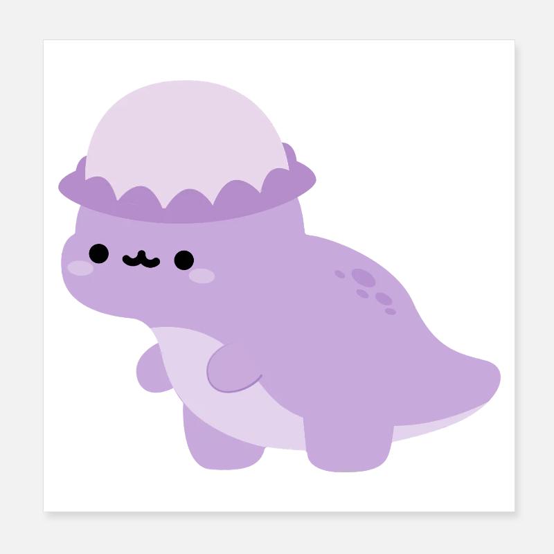 Pachycephalosaurus Dolly Poster 8" x 8" (20x20 cm)