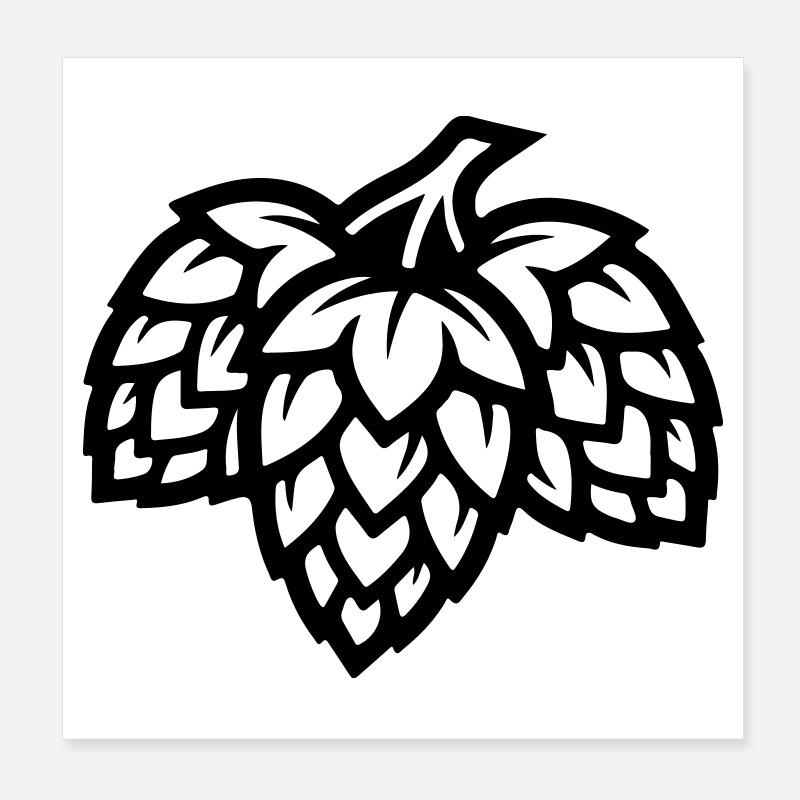 Hops Barley Malt Brewery Poster 8" x 8" (20x20 cm)