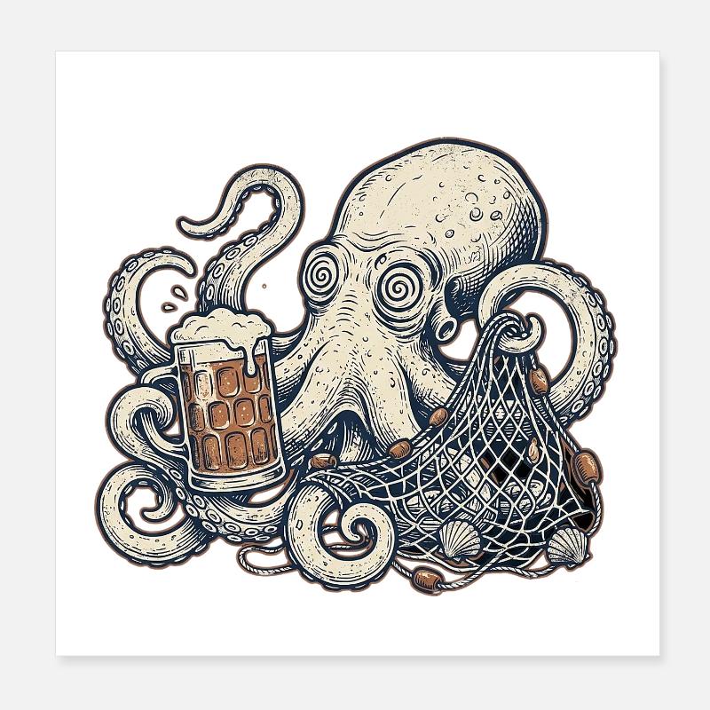 Fisherman's Pub Poster 8" x 8" (20x20 cm)