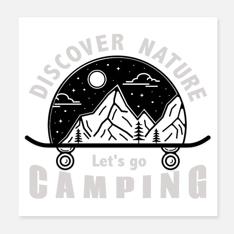 Allons camper ! Poster 20 x 20 cm
