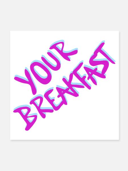 Your Breakfast Neon Script - Poster 20x20 cm - Weiß - Vorne