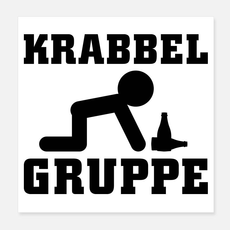 Krabbel Gruppe Alkohol Poster 20x20 cm