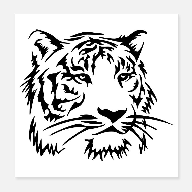 Logo tête de tigre Poster 20 x 20 cm
