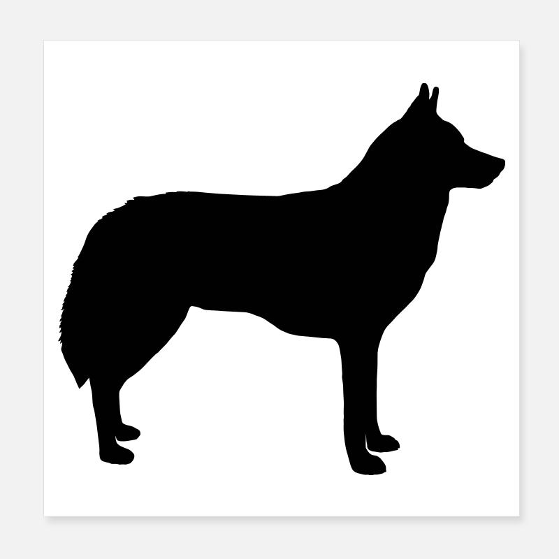 Wolf Silhouette Poster 20x20 cm